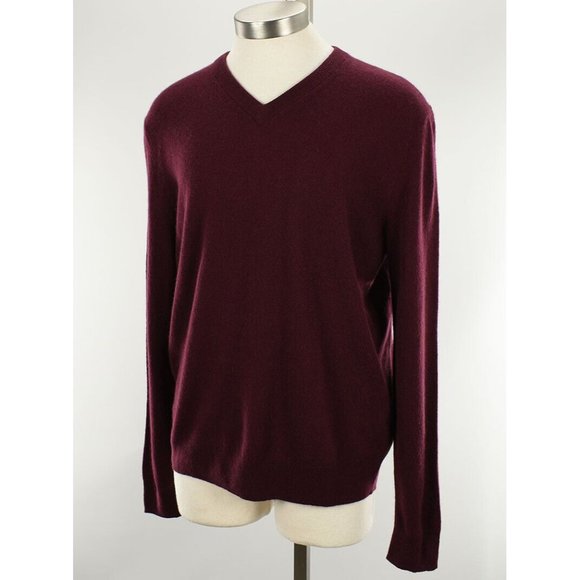 THE MENS STORE Vino Pullover V Neck 2-Ply Cashmere Sweater SMALL NWT